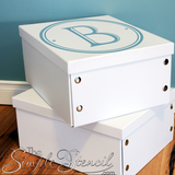 Oracal Teal #174 Matte Vinyl used on storage / gift box. Photo courtesy of TheSimpleStencil.com