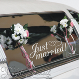 white-oracal-removable-vinyl-on-wedding-get-away-car-just-married-photo-courtesy-of-The-Simple-Stencil