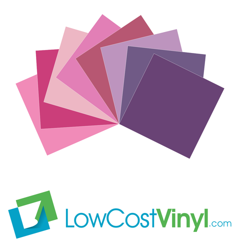 Oracal 631 Pink & Purple Vinyl Colors - 8 Beautiful Matte Finish Shades - 12 inch Sheets For Cricut, Silhouette & Vinyl Cutters