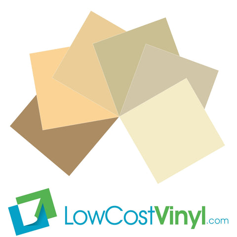 Oracal 631 Ivory & Beige Vinyl - 6 Beautiful Matte Finish Shades - 12 inch Sheets For Cricut, Silhouette & Vinyl Cutters