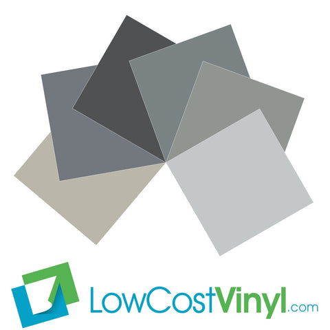 Oracal 631 Grey & Silver Vinyl - 6 Beautiful Matte Finish Shades - 12 inch Sheets For Cricut, Silhouette & Vinyl Cutters