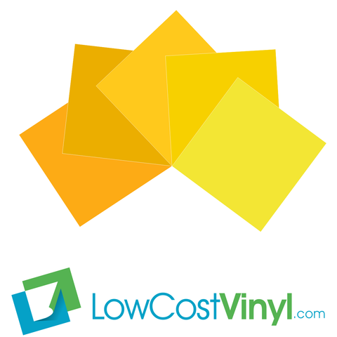 Oracal 631 Yellow Vinyl - 5 Beautiful Matte Finish Shades - 12 inch Sheets For Cricut, Silhouette & Vinyl Cutters