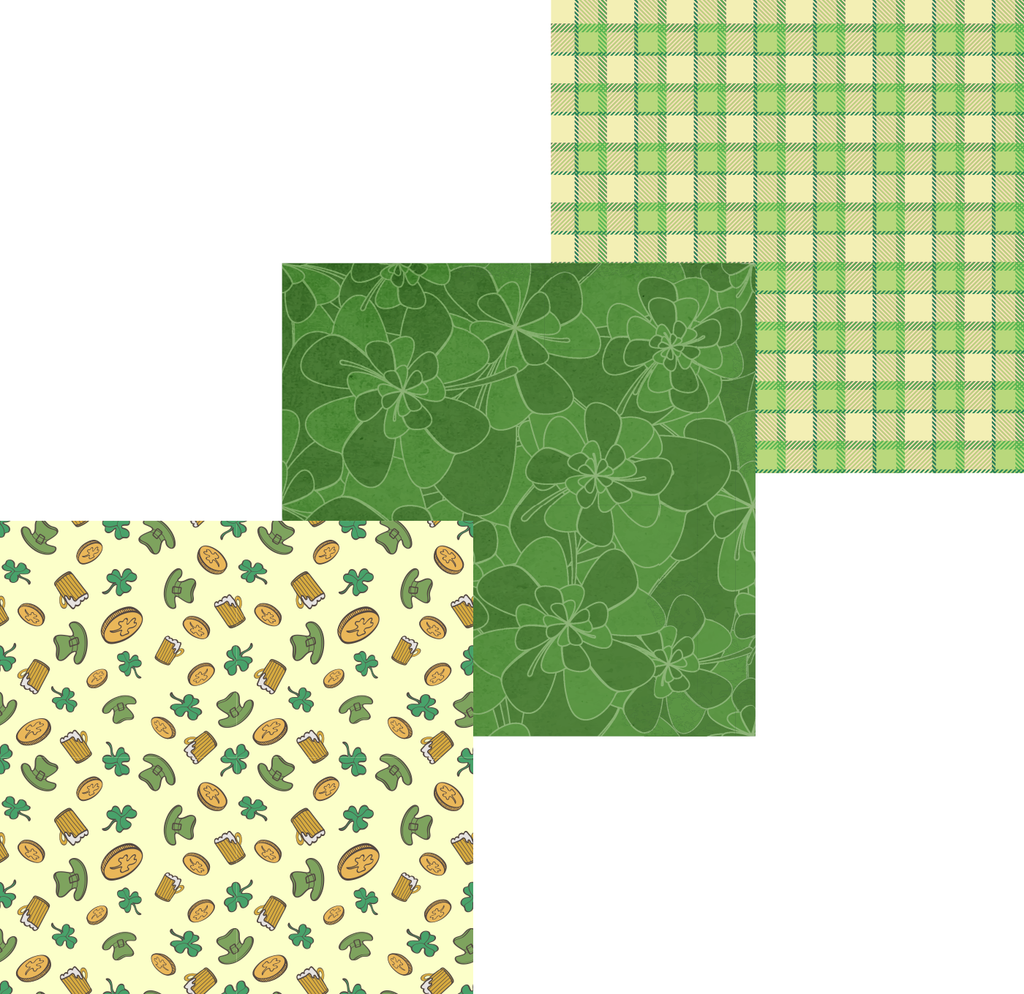 St. Patrick's Day Patterned Vinyl Set - Custom Printed Oracal 651 Vinyl 12 x 12 inch sheets