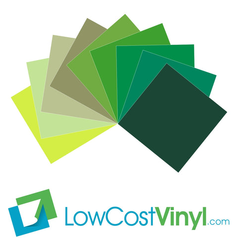 Oracal 631 Green Vinyl - 9 Beautiful Matte Shades - 12" & 24" Sheets For Cricut, Silhouette & Vinyl Cutters