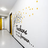 Oracal 631 Yellow Vinyl #019 used as the heart leaves in this vinyl wall tree for schools. Courtesy of TheSimpleStencil.com